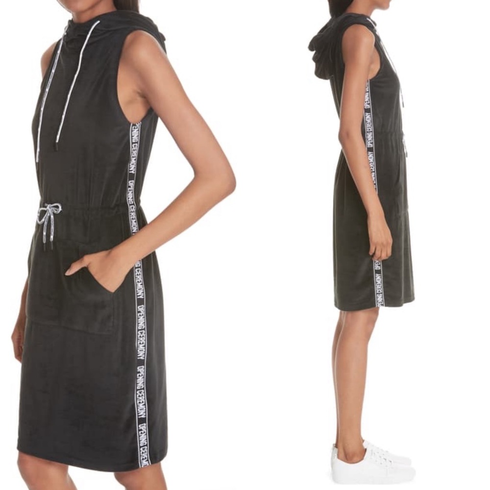 NWT Opening Ceremony velour track hoodie dress